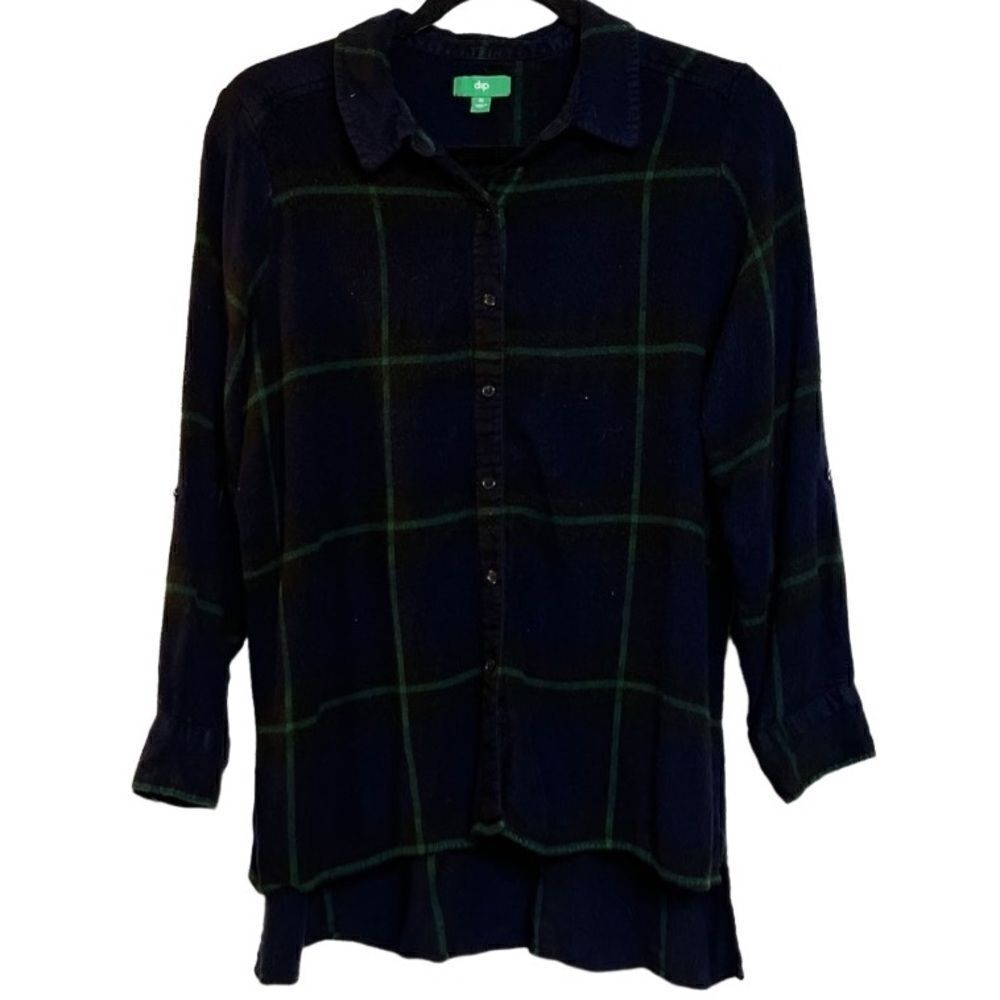 DIP Button Down Flannel Green Size XL